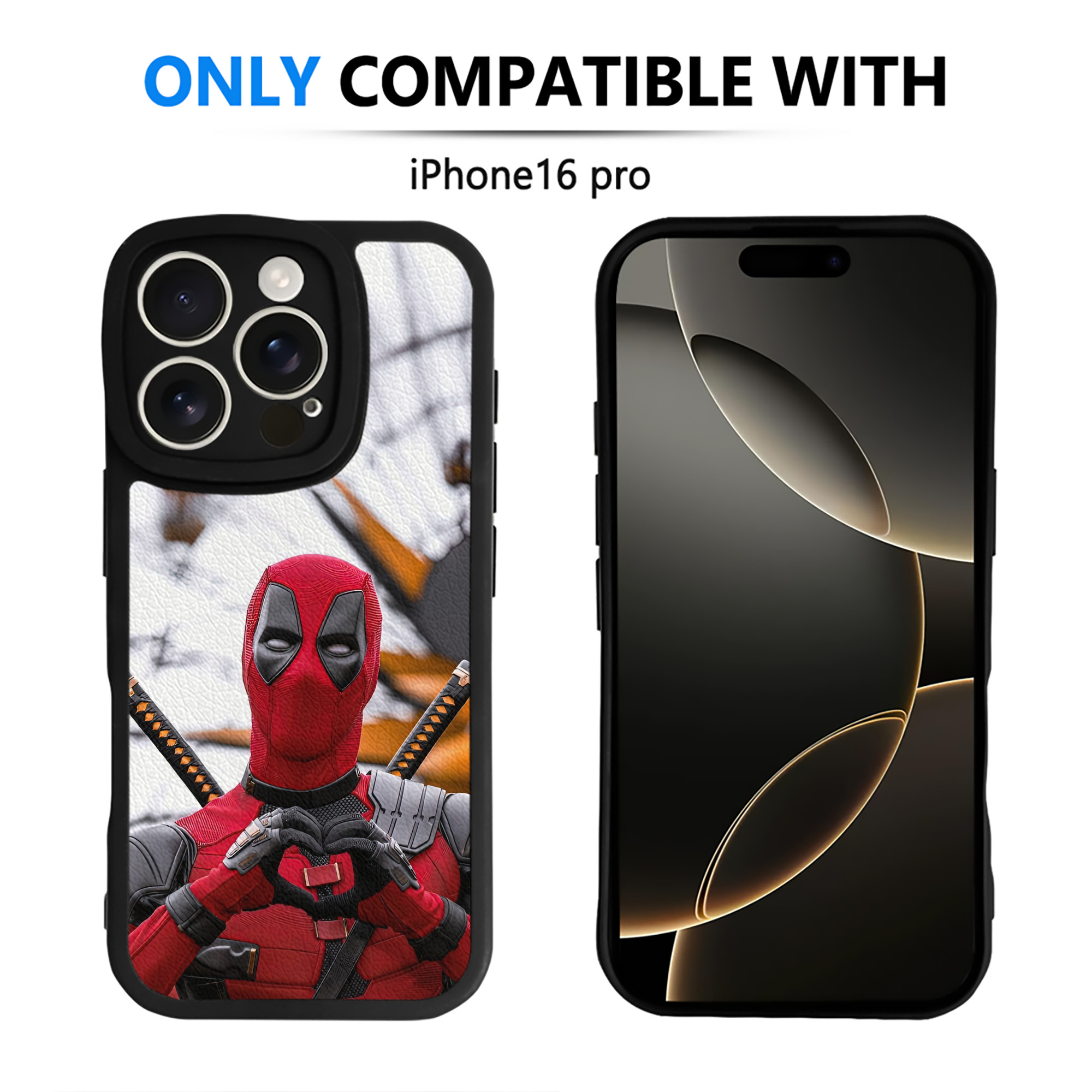 （画像用） Deadpool デッドプール 【iPhone 16シリーズ対応】シリコンスマホケース（レザー調） 材質：シリコン